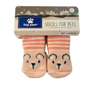 Top Paw NWT Small Pink/White Bear Socks